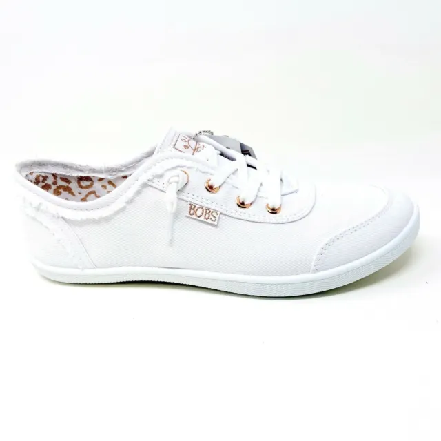 Skechers Bobs B Cute White Womens Slip On Memory Foam Comfort Shoes