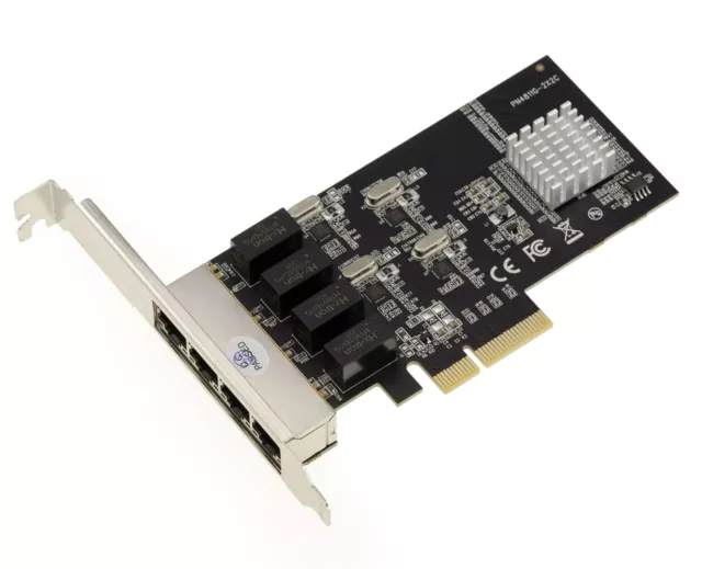 Carte réseau PCIe 4 ports RJ45 Lan Gigabit Ethernet 10 100 1000 Wake On Lan