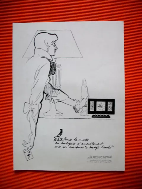 Jaz Watchmaking Press Advertisement Limited Edition Illustration Gruau Ad 1947