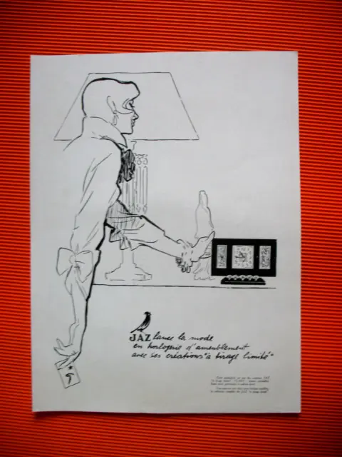 PUBLICITE DE PRESSE JAZ HORLOGERIE TIRAGE LIMITé ILLUSTRATION GRUAU AD 1947