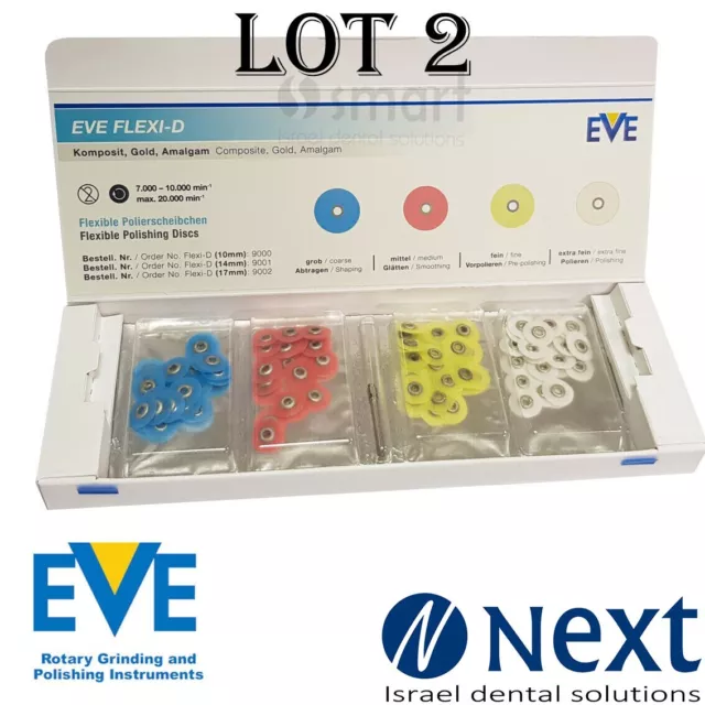 LOTx2 Dental Finishing Polishing discs composite porcelain metal EVE Flexi-d 10m