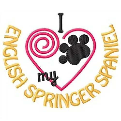 I "Heart" My English Springer Spaniel Short-Sleeved T-Shirt 1356-2 Size S - XXL