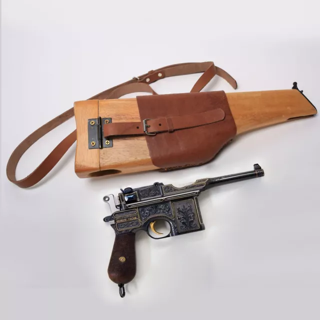 Ww2 German Mauser C96 Wood Broomhandle Shoulder Holster Butt Stock