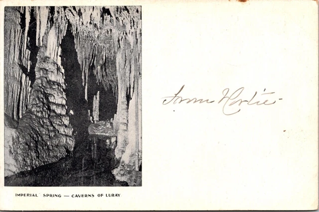 Caverns Of Luray Virginia Imperial Spring Scenic Rock Formations BW Postcard