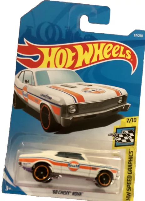 Hot Wheels Hw Speed Graphics ‘68 Chevy Nova 67/250 White