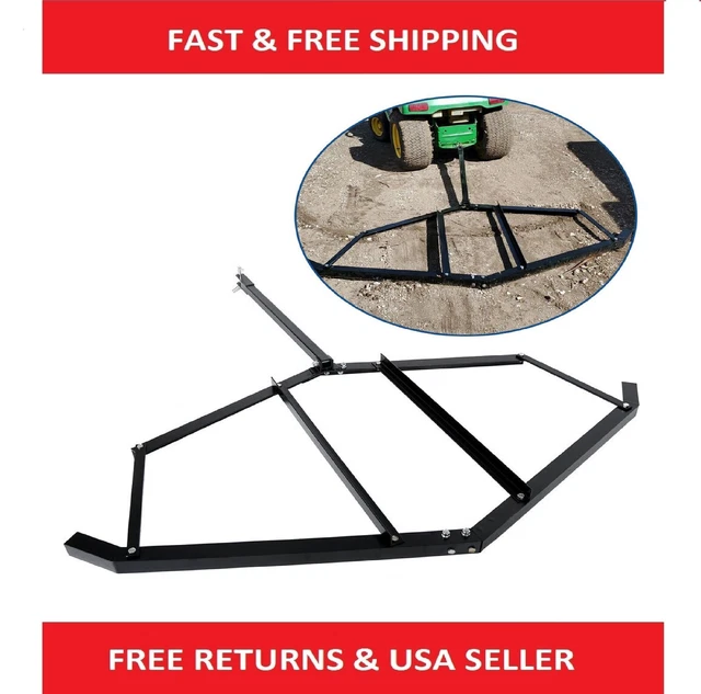 Adjustable Tow-Behind ATV UTV Lawn Tractor Landscape Driveway Harrow Drag