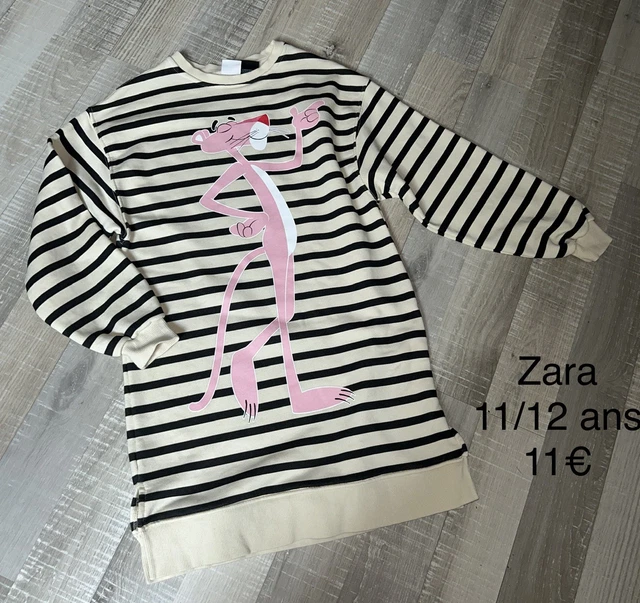 Robe Noire Manches Longues Zara Pour Fille 11/12 Ans - Tissu Voile - Occasion Très Bon état