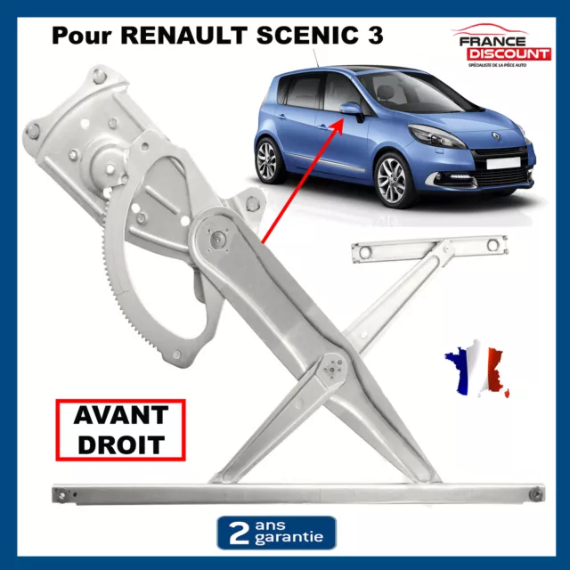 Leve vitre electrique AVANT DROIT pour SCENIC III = 807205115R 807200007R