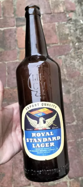 Rare Ballarat Beer Bottle Royal Standard Lager Victoria Australia circa 1927