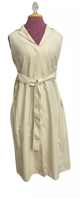 CLUB MONACO Women's Cream Half Belted Dress Size 2 Retail $279 2