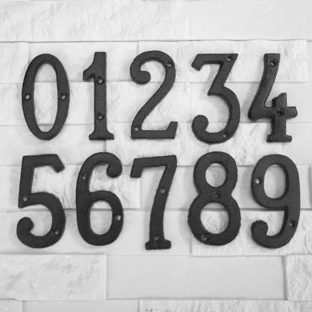 Metal Digital Arabic Number Cast Iron Sign Door Plate DIY Wall Door Numbers Sign