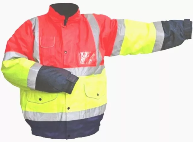 Veste de bombardier rembourrée supérieure 3 couleurs réfléchissante Hi Viz Hi visibilité 3