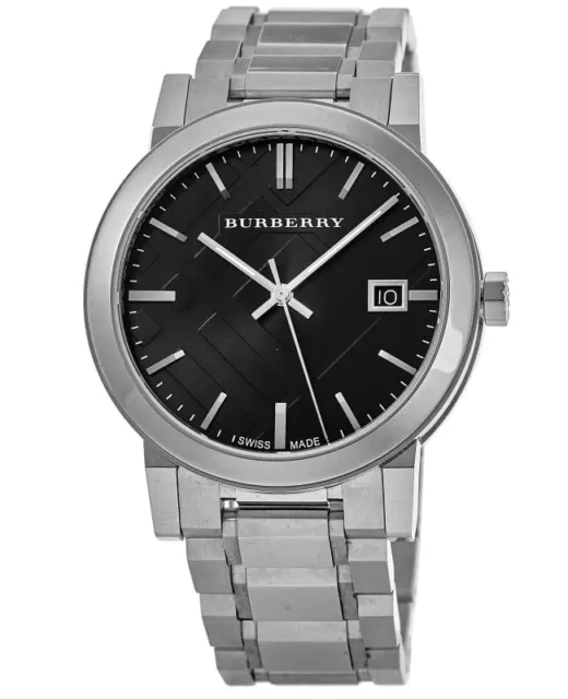 Burberry Large Check Black Dial 38mm Men's Watch BU9001-PO