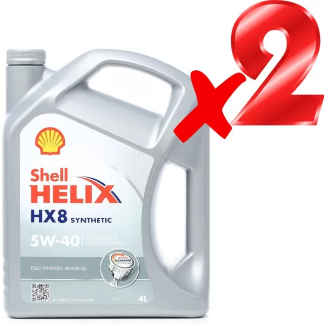 Olio Motore Auto Shell Helix Hx8 5W40 - 8 Lt Litri - 2 Taniche - Offertissima