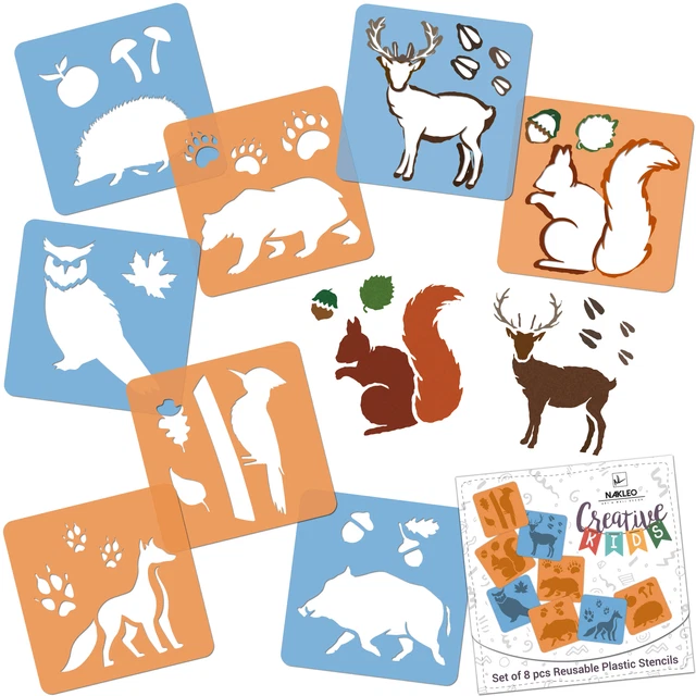 Set Di 60 Stencil In Legno Per Disegno - Formine Creative Per Bullet Journal, Scrapbooking, Decorazioni Fai-Da-Te - Ideale Per Bambini E Adulti - 4