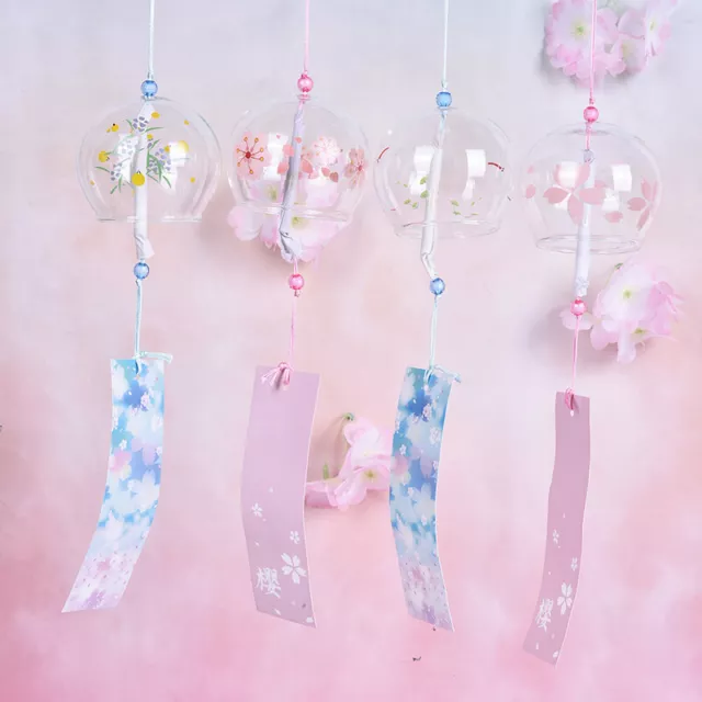 1PC Glass Wind Chimes Hanging Craft Wind Bell Home Decors Sakura PatO'mj