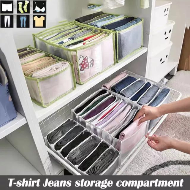 6/7 Grids Mesh Storage Box Closet Wardrobe Drawer Divider Clothes Organizer DIY
