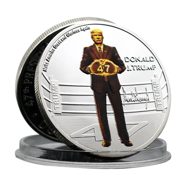2024 Regalo da collezione monete 47° presidente degli Stati Uniti Donald Trump