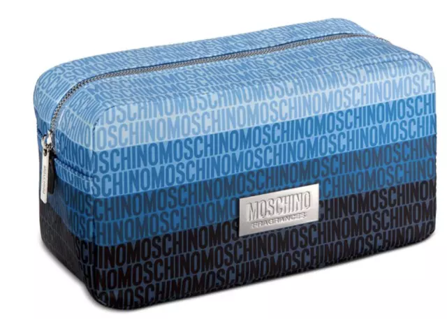Moschino fragrances blue black pouch toiletry travel bag cosmetic case New