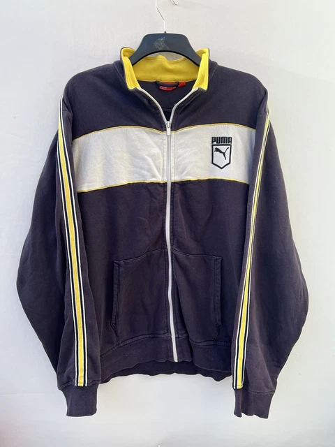 Puma Track Jacket Retro Tracksuit Top Festival 90s Navy White Yellow Size XXL