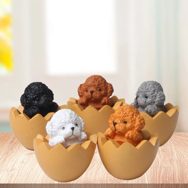 5Pcs Dog Statue Models Miniature Collectible Dollhouse Figurine Micro Landscape