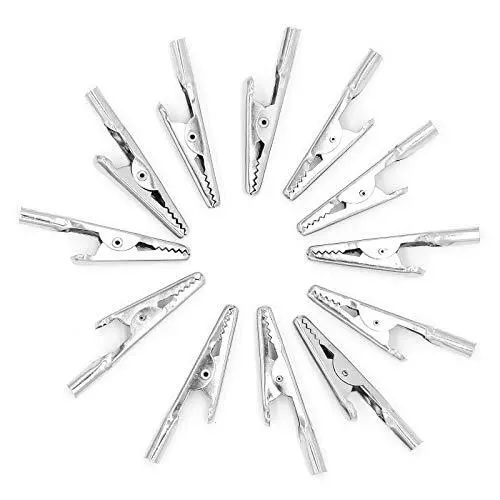 50 Pcs 2 Inches / 51 mm Steel Alligator Clips Crocodile Clamps,Silver 2