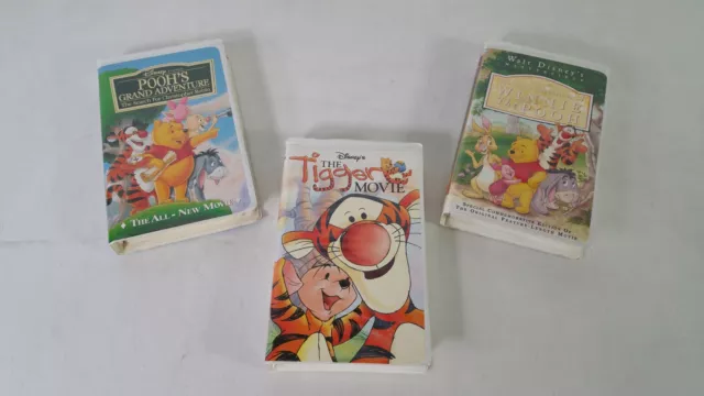 Walt Disney Hogar Vídeo VHS3 Lote De 3 Winnie The Pooh Peliculas