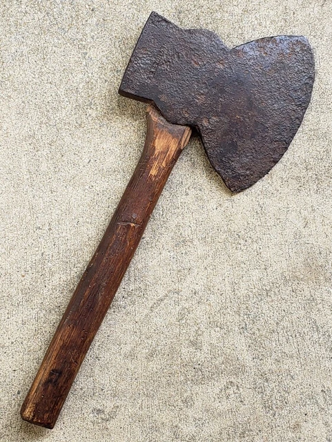 RARE Antique 19th C JB STOHLER Signed HAND FORGED BROAD AXE PA Cross