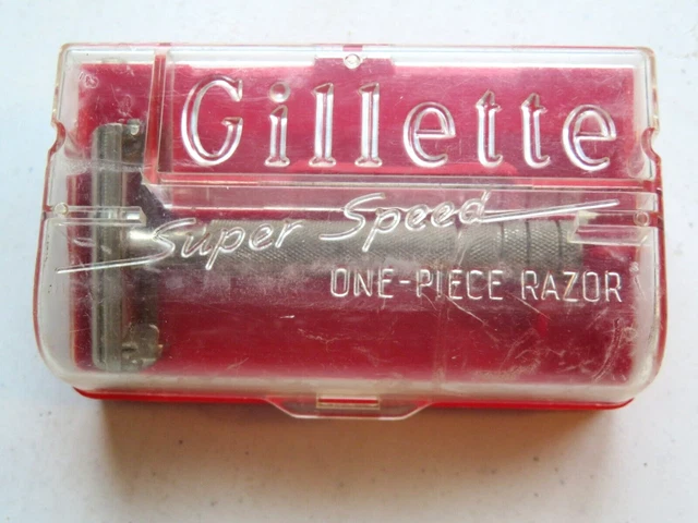 Vintage Gillette Super Speed TTO DE Safety Razor With Case No Date Code, 1940's 2