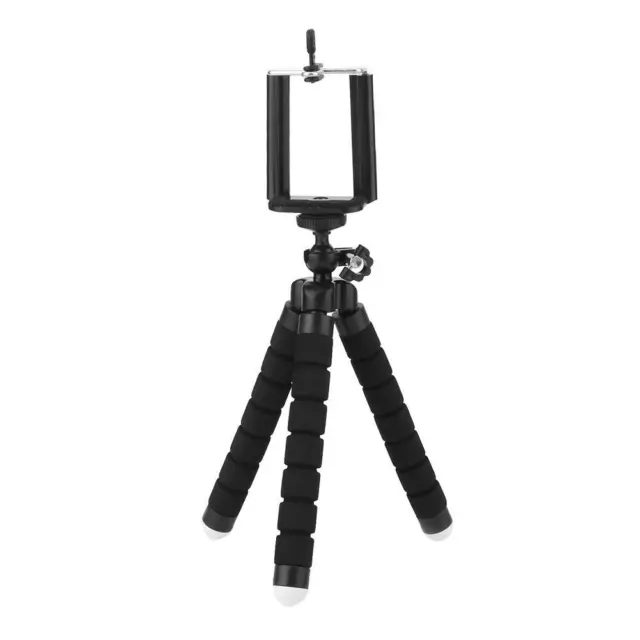 Flexible Phone Tripod Bracket Monopod with Phone Clip (Black 2