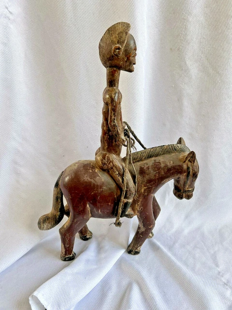 Vtg Carved Wood African Bamana Dogon Style Horseman Horse And Rider Sculpture