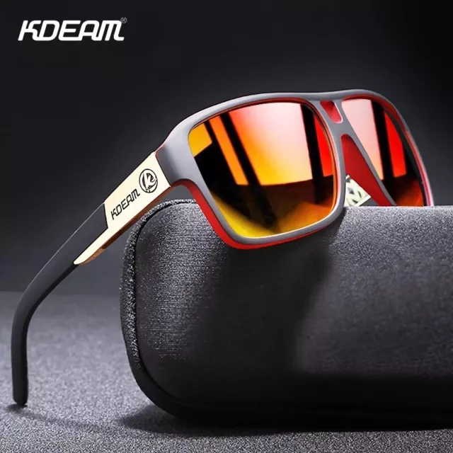 KDEAM Men's Polarized Square Sunglasses Oversized Driving Fishing Sports Glasses