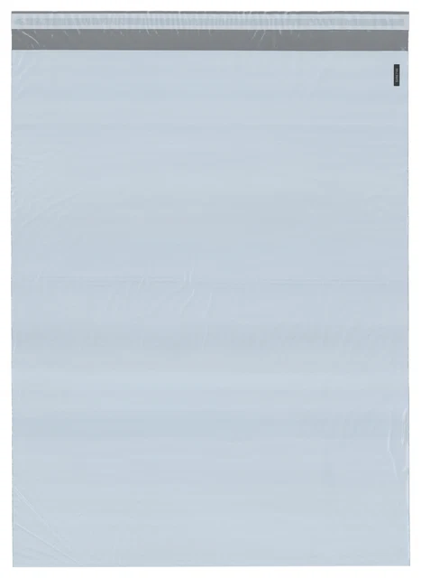 Plymor Poly Mailer White/Gray Bag w/ Closure & Strip, 18.75" x 24" (Pack of 125)