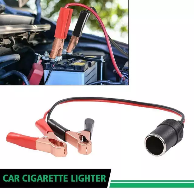 12V Battery To Cigarette Lighter Adapter Clamp Clip Hot Car Socket S0 Volt  E9R2 3