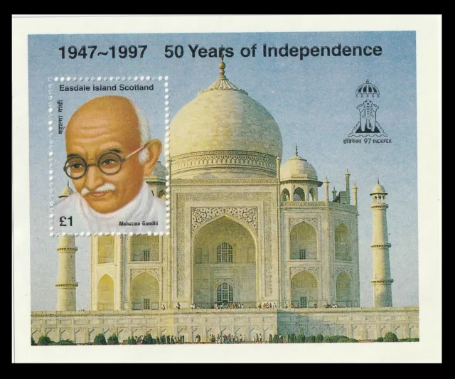 165.EASDALE Island Schottland 1997 Briefmarke M/S Unabhängigkeit Von Indischem,