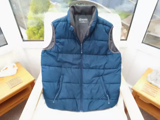 Men's Mountain Warehouse Large 'Amble' gilet Blue Synthetic Fleece collar Superb