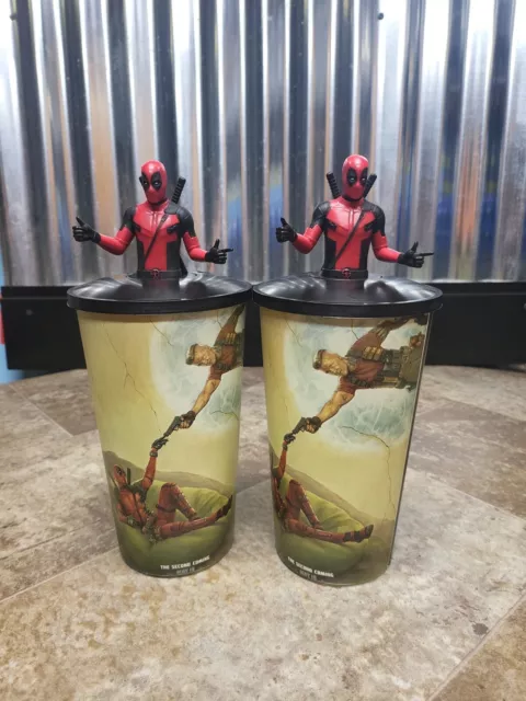 2 Deadpool 2 The Second Coming 44 oz Promo Cups - May 2018 Marvel Cable Russell