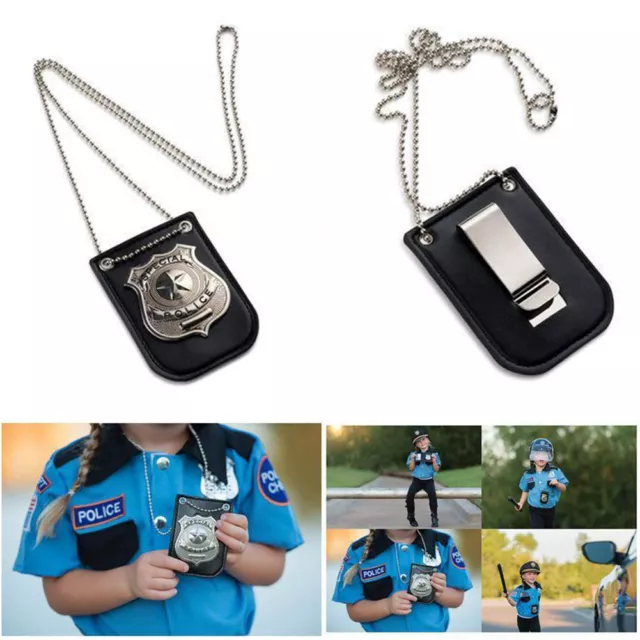 US Cop Badge For Kids Cop Badge with Chain Cop Necklace Special Police Accessory