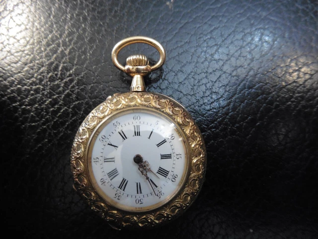 Écrin En Velours Grenat Avec Clé Pour Montre à Gousset - R.Tourcel Bijoutier Formerie - Vintage