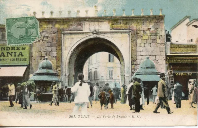 Carte Postale / Tunisie Tunis La Porte De France