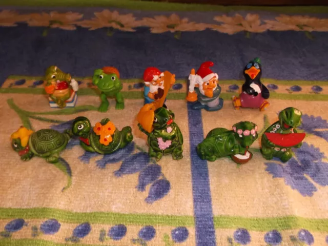 Lot De Figurines Kinder Surprise (Croco, Pingouin, Lutin, Grenouille & Tortues)