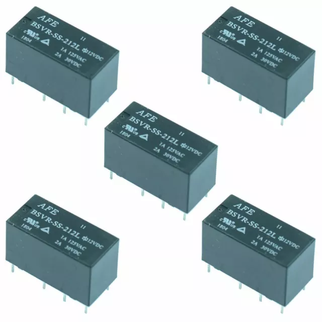 5 x 24V Subminiature PCB Relay DPDT 2A Sub Mini