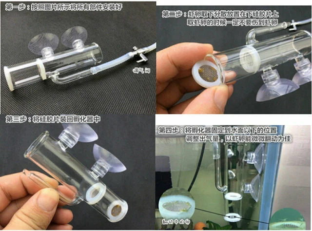 Aquarium Shrimp Egg Tumbler Incubators Hatchery Nursery Live Fry Babies Hatching 3