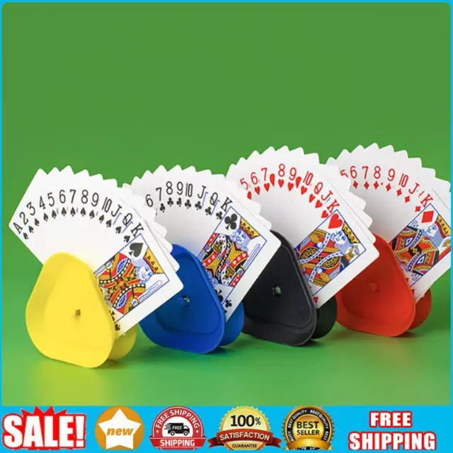 4pcs Card Stands Triangle Shaped Playing Card Holder for Seniors Children Adults