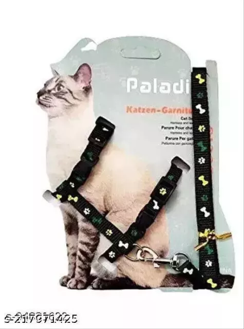 Cat Harness and Leash for Walking Escape Proof Sequins Safety Puppy Kitten Strap 2