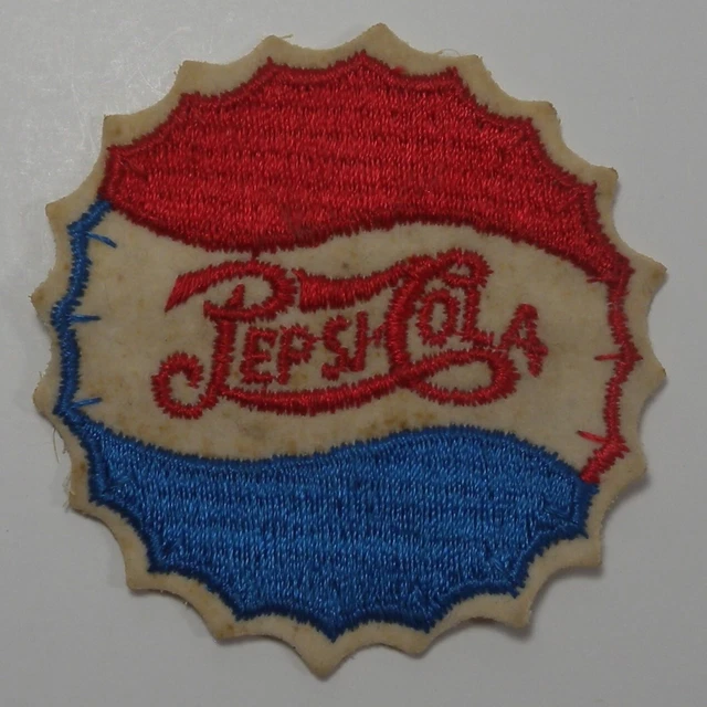 VTG Pepsi Cola Bottlecap Patch 3" Delivery Driver Uniform Hat Shirt Coat Small