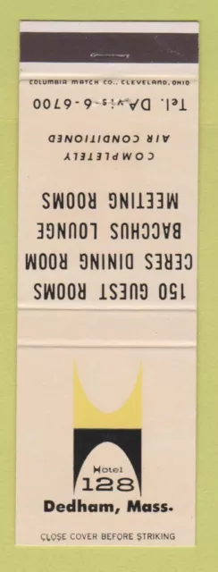Matchbook Cover - Motel 128 Dedham MA