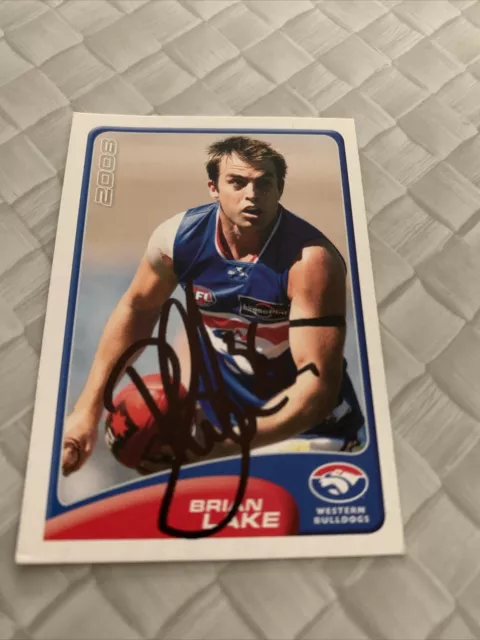 Brian Lake AFL Signed Herald Sun Card 2008 Western Bulldogs