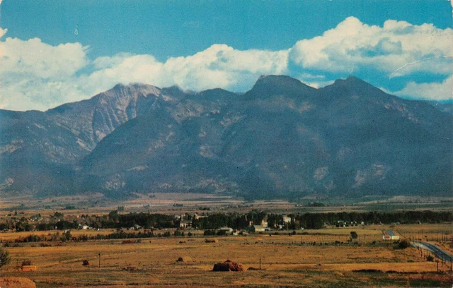 St Ignatius MT Montana Downtown 1960s Main Street Train Railway Vtg Postcard R8