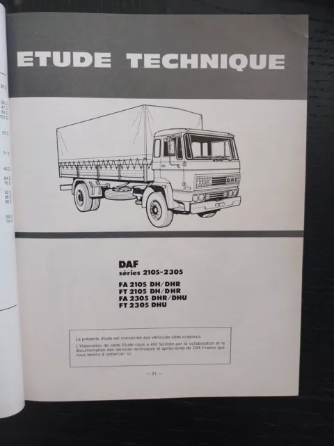 Revue Technique DAF FA FT 2105 2305 DH DHR DHU Rt Diesel 3